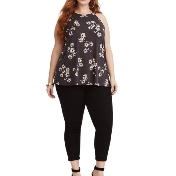 Torrid Studio Knit High Neck Tank Floral Paradise Print Plus Size - Picture 2 of 8